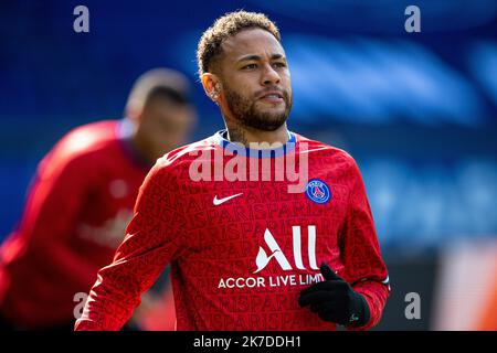 ©PHOTOPQR/VOIX DU Nord/PASCAL BONNIERE ; 08/05 Neymar a prolongé son contrat avec le PSG jusqu'en 2025 ARCHIVES Neymar extended his Contract with PSG until 2025 FILES 03/04/2021 ; JR NEYMAR . PARIS 03.04.2021 Sport - Fußball - ligue1 uber Eat match opposant le Paris Saint Germain au LOSC ( Lille) au Parc des Princes .PHOTO PASCAL BONNIERE / LA VOIX DU Nord Stockfoto