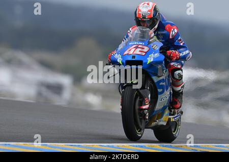 ©PHOTOPQR/OUEST FRANKREICH/Daniel FOURAY ; Le Mans ; 14/05/2021 ; Sport . Motocyclisme . Vitesse . Championnat du monde . Grand prix de France Moto . Le Mans . Catégorie MotoGP . 42 . Alex Rins . Suzuki Team Suzuki Ecstar . Espagne Foto Daniel Fouray . Französische MotoGP in Le Mans, am 14. Mai 2021 Stockfoto