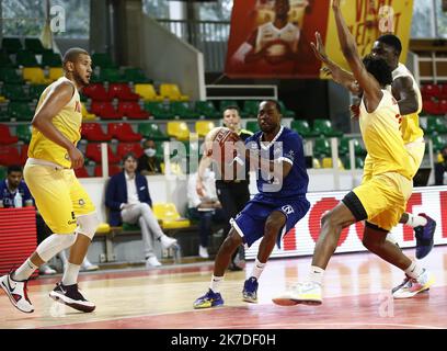 Thierry Larret/Maxppp. Basket Pro B: JA Vichy Clermont Metropole vs Ujap Quimper. Le 14 Mai 2021, Palais des Sports Pierre Coulon, Vichy (03). Stockfoto