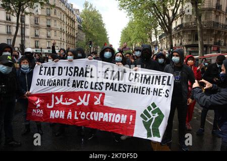 ©PHOTOPQR/LE PARISIEN/Olivier Arandel ; Paris ; 15/05/2021 ; Paris, Boulevard Ornano Samedi 15 Mai 2021 Manifestation interdite pour la Palestine Paris Organisatoren von pro-Palästina Demo Gelübde zu gehen trotz Ban Frankreich Mai 15 Stockfoto