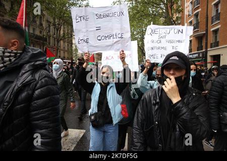 ©PHOTOPQR/LE PARISIEN/Olivier Arandel ; Paris ; 15/05/2021 ; Paris, Boulevard Ornano Samedi 15 Mai 2021 Manifestation interdite pour la Palestine Paris Organisatoren von pro-Palästina Demo Gelübde zu gehen trotz Ban Frankreich Mai 15 Stockfoto