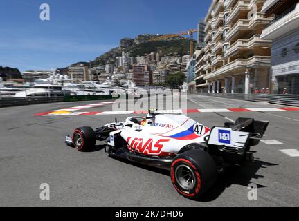 ©PHOTOPQR/NICE MATIN/Jean François Ottonello ; Monaco ; 20/05/2021 ; OTTONELLO JEAN-FRANCOIS - jeudi 20 Mai 2021 à Monaco - 78ème Grand Prix de Monaco 2021 - Essais libres - Formule 1 - 47 Mick Schumacher (DEU) / Haas F1 Team Mai 20. 2021 Tests - Monaco F1 GP Stockfoto