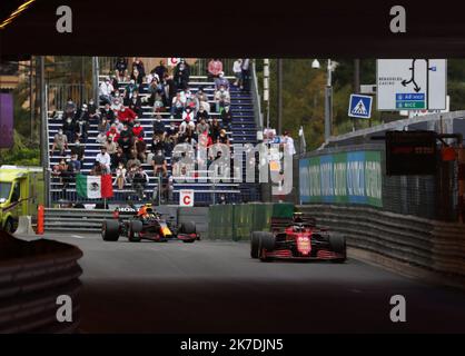 ©PHOTOPQR/NICE MATIN/Dylan Meiffret ; Monaco ; 22/05/2021 ; MEIFFRET DYLAN, Samedi 22 Mai 2021 à Monaco - 78ème Grand Prix de Monaco 2021 - Formule 1 - Qualifications 55 - Carlos SAINZ - ESP - Scuderia FERRARI Stockfoto