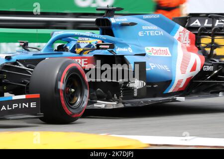 ©PHOTOPQR/NICE MATIN/Dylan Meiffret ; Monaco ; 22/05/2021 ; MEIFFRET DYLAN, Samedi 22 Mai 2021 à Monaco - 78ème Grand Prix de Monaco 2021 - Formule 1 - 14 - Fernando ALONSO - ESP - Alpine Stockfoto