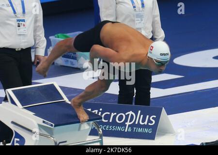 ©Laurent Lairys/MAXPPP - Noe Ponti von Suisse Halbfinale 200 m Schmetterling während der len Europameisterschaft 2021, Schwimmveranstaltung am 22. Mai 2021 in der Duna Arena in Budapest, Ungarn - Foto Laurent Lairys / MAXPPP Stockfoto