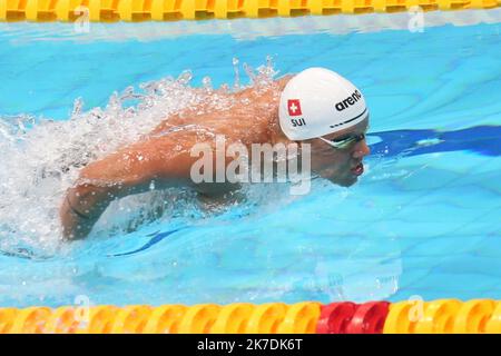 ©Laurent Lairys/MAXPPP - Noe Ponti von Suisse Halbfinale 200 m Schmetterling während der len Europameisterschaft 2021, Schwimmveranstaltung am 22. Mai 2021 in der Duna Arena in Budapest, Ungarn - Foto Laurent Lairys / MAXPPP Stockfoto