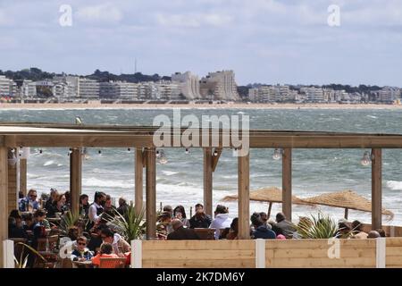 ©PHOTOPQR/PRESSE OCEAN/ROMAIN BOULANGER ; ; ; LA BAULE LE DIMANCHE 23 MAI 2021, AMBIANCE SUR LA PLAGE DE LA BAULE - 2021/05/24. Allgemeiner Blick auf den Strand, nördlich von Frankreich Stockfoto