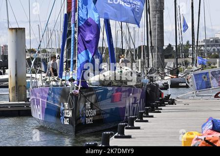 ©PHOTOPQR/OUEST FRANCE/Thomas Byregardis / Ouest-France ; Lorient ; 27/05/2021 ; Lorient, la base. Das Ocean Race Europe. Ambiance Ponton Thomas Byregardis / Ouest-France Stockfoto