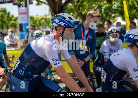 ©PHOTOPQR/LA MONTAGNE/Thierry LINDAUER ; ; 30/05/2021 ; cyclisme criterium du dauphine, FROOME Chris, issoire du 30 Mai 2021, Foto thierry Lindauer der erste Schritt der 73. Ausgabe des Criterium du Dauphine Radrennen , 182km zwischen Issoire und Issoire am Mai 30 , 2021 . Stockfoto