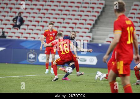 ©PHOTOPQR/LA PROVENCE/SPEICH Frédéric ; Nizza ; 02/06/2021 ; Fußball Coupe d'Europe des Nations UEFA Euro 2020 Spiel de Vorbereitung Frankreich - Pays de Galle au stade Allianz Arena Freundliches Spiel zwischen Frankreich und Wales im Allianz Riviera Stadion in Nizza am Mittwoch 2 Juni 2021 Stockfoto