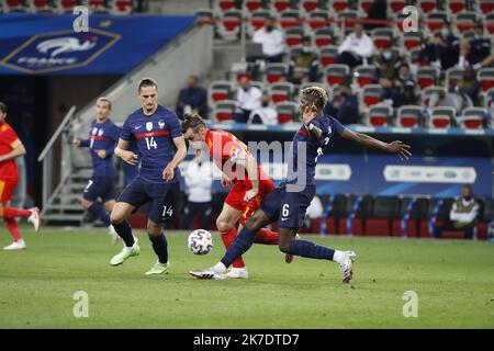 ©PHOTOPQR/LA PROVENCE/SPEICH Frédéric ; Nizza ; 02/06/2021 ; Fußball Coupe d'Europe des Nations UEFA Euro 2020 Spiel de Vorbereitung Frankreich - Pays de Galle au stade Allianz Arena Freundliches Spiel zwischen Frankreich und Wales im Allianz Riviera Stadion in Nizza am Mittwoch 2 Juni 2021 Stockfoto