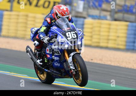 ©PHOTOPQR/OUEST FRANKREICH/Daniel FOURAY ; ; 10/06/2021 ; 24 heures du Mans Moto . Sport . Motocyclisme . Ausdauer . Championnat du monde . #96 . Moto Ain . Frankreich . Yamaha YZF - R1 . Formel EWC . Mulhauser Robin . Schweiz . Foto Daniel Fouray . - Mans, Frankreich, juni 10. 2021. Langstreckenweltmeisterschaft - 24 Heures Motos in Le Mans Stockfoto