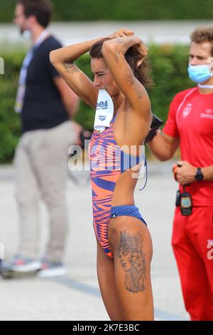 ©PHOTOPQR/LE COURRIER PICARD/HASLIN ; Chartres ; 18/06/2021 ; 18/06/21 Championnats de France de natation Grand Bassin à Chartres Fantine Lesaffre (Antibes) Foto Fred HASLIN - 2021/06/18. Französische Schwimmmeisterschaften Stockfoto