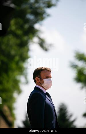 @ Pool/ Romain Gaillard/Maxppp, France, Suresnes, 2021/06/18 Emmanuel Macron, President de la Republique Ceremonie du 81eme anniversaire de l'Appel du 18 juin 1940 au Memorial de la France combattante, au Mont Valerien Paris, Frankreich, 18. 2021. juni Zeremonie zum 81.. Jahrestag des De Gaulle-Appells vom 18. Juni, 1940 am Denkmal des Kämpfers Frankreich, auf dem Mont Valerien. Emmanuel Macron Stockfoto