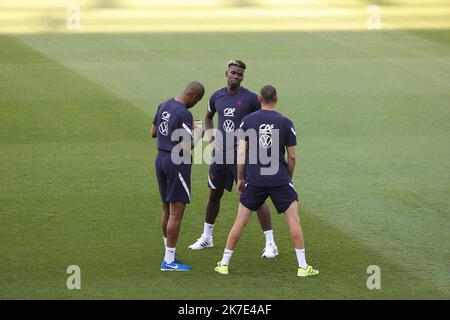 ©PHOTOPQR/LE PARISIEN/Olivier Arandel ; Budapest ; Budapest (Hongrie) Dimanche 20 juin 2021 Fußball Euro 2020 (2021) Entraînement Stade Nandor Euro 2020 Fuß Stade Entrainement Paul Pogba - Frankreich Nationalmannschaft des Fußballs beim Training während Euro2020 Wettbewerb, am 20. 2021. juni Stockfoto