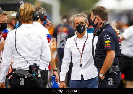 Alain Prost (FRA, Alpine F1 Team), Christian Horner (GBR, Red Bull Racing), F1 Grand Prix von Frankreich auf dem Circuit Paul Ricard am 20. Juni 2021 in Le Castellet, Frankreich. (Foto von HOCH ZWEI) Stockfoto