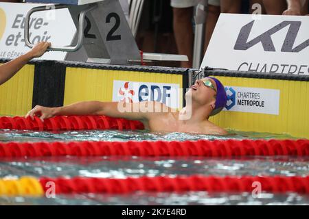 ©PHOTOPQR/LE COURRIER PICARD/HASLIN ; Chartres ; 16/06/2021 ; 16/06/21 Championnat de France de natation Grand Bassin à Chartres Antoine Viquerat (Toulouse) Champion de France du 50m brasse Foto Fred HASLIN - Französisch Schwimmen Meisterschaft Stockfoto