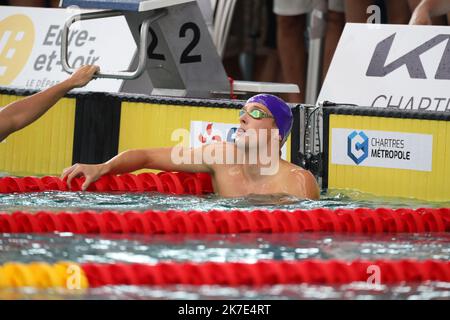 ©PHOTOPQR/LE COURRIER PICARD/HASLIN ; Chartres ; 16/06/2021 ; 16/06/21 Championnat de France de natation Grand Bassin à Chartres Antoine Viquerat (Toulouse) Champion de France du 50m brasse Foto Fred HASLIN - Französisch Schwimmen Meisterschaft Stockfoto