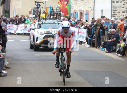 ©Laurent Lairys/MAXPPP - ANTHONY TURGIS von TOTALENERGIES während der Tour de France 2021, Radrennen Etappe 5, Zeitfahren, Wechsel - Laval (27,2 km) am 30. Juni 2021 in Laval, Frankreich - Foto Laurent Lairys / MAXPPP - 2021 Tour de France Etappe 5 Zeitfahren 30 2021. Juni Stockfoto