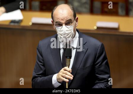 ©Sebastien Muylaert/MAXPPP - Jean Castex Premier Ministre lors des questions au gouvernement dans l'hemicycle de l'Assemblee Nationale. Paris, 20.07.2021 frankreich paris der Senat Juli 20 2021 Stockfoto