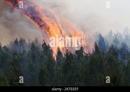 ©PHOTOPQR/L'INDEPENDANT/BOYER Claude ; 24/07/2021 / BRANDSTIFTUNG / feu DE FORET VERS FONTCOUVERTE / - bei Fontcouverte, Südwestfrankreich, juli 24. 2021. Riesige Waldbrände zerstören etwa 500 Hektar Stockfoto