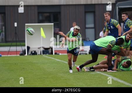 Thierry Larret/Maxppp Rugby Top 14. Entrainement de l'ASM Clermont Auvergne au Phillipe Marcombes, Clermont-Ferrand (63). Stockfoto