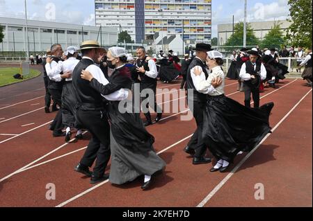 ©PHOTOPQR/OUEST FRANKREICH/Thierry Creux ; Lorient ; 08/08/2021 ; Lorient . Morbihan . FIL. festival interceltique . Répétition . Inter-Celtic Festival of Lorient am 8. August 2021 Stockfoto