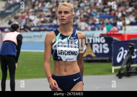 ©Laurent Lairys/MAXPPP - Yuliya Levchenko aus der Ukraine Hochsprung-Frauen während der IAAF Wanda Diamond League, Meeting de Paris Leichtathletik-Veranstaltung am 28. August 2021 im Charlety-Stadion in Paris, Frankreich - Foto Laurent Lairys Stockfoto