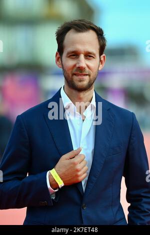 ©FRANCK CASTEL/MAXPPP - das Deauville American Film Festival 47. 2021. 2021.09.11. ABSCHLUSSFEIER DES DEAUVILLE AMERICAN FILM FESTIVAL 47TH. Les choses Humaines Premiere und Abschluss . benjamin Lavernhe Stockfoto