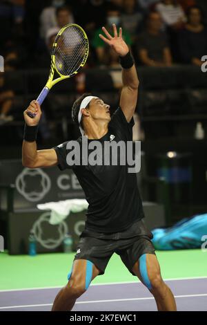 ©Laurent Lairys/MAXPPP - Antoine Hoang aus Frankreich 8eme Finale während des Open de Rennes Turniers am 16. September 2021 beim Open Blot Rennes in Rennes, Frankreich - Foto Laurent Lairys / MAXPPP Stockfoto