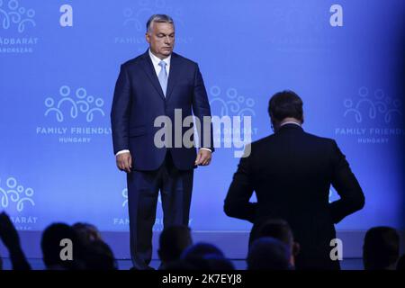 ©PHOTOPQR/LE PARISIEN/olivier corsan ; Budapest ; 09/06/2021 ; Budapest, Hongris, 23 sepetmbre 2021. 4 Sommet Démographique de Budapest. Viktor Orban Premier Ministre de Hongrie Budapester Demografiegipfel am 23. September 2021 Stockfoto