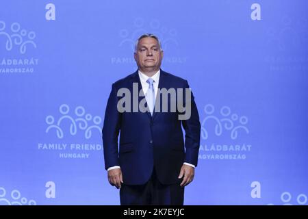 ©PHOTOPQR/LE PARISIEN/olivier corsan ; Budapest ; 09/06/2021 ; Budapest, Hongris, 23 sepetmbre 2021. 4 Sommet Démographique de Budapest. Viktor Orban Premier Ministre de Hongrie Budapester Demografiegipfel am 23. September 2021 Stockfoto