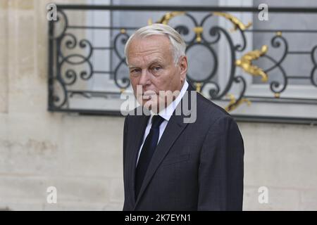 ©Sebastien Muylaert/MAXPPP - ehemaliger Premierminister Jean Marc Ayrault im Elysée-Palast in Paris. 24.09.2021 Stockfoto