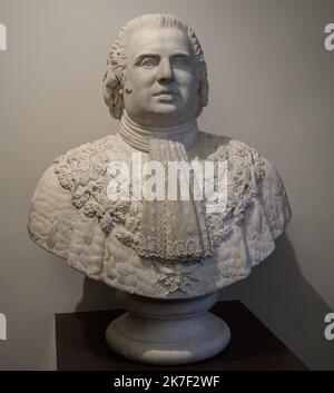 ©Active Museu/MAXPPP - ActiveMuseum 0000224.jpg / Louis XVIII, ROI de France et de Navarre - Charles Dupaty (1818) - 1818 - / Charles Dupaty / Sculpture Active Museum / Le Pictorium Bust, König, Königtum, Medaille, Porträt, Königlich, Skulptur, Statue, Vertikal, Louis XVIII, 19. Jahrhundert, Charles Dupaty, Stockfoto