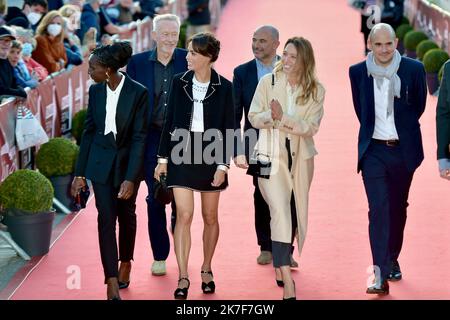 ©FRANCK CASTEL/MAXPPP - 32. Dinard British Film Festival - erster Tag. Die Jurymitglieder Eye Haidara, Paul Webster, Berenice Bejo, Mohamed Hamidi, Laura Smet, Jean des Forets, Finnegan Oldfield nehmen am 29. September 2021 am 1. Dinard British Film Festival 32. in Dinard, Frankreich, Teil. Stockfoto