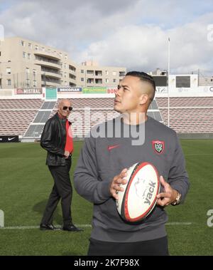 ©PHOTOPQR/NICE MATIN/Luc Boutria ; ; 15/10/2021 ; TOULON RUGBY RCT Conference et presentation du joueur CHESLIN COLBE - RUGBY RCT Conference and presentation of Player Cheslin Colbe. Stockfoto