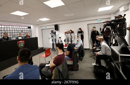 ©PHOTOPQR/NICE MATIN/Luc Boutria ; ; 15/10/2021 ; TOULON RUGBY RCT Conference et presentation du joueur CHESLIN COLBE - RUGBY RCT Conference and presentation of Player Cheslin Colbe. Stockfoto