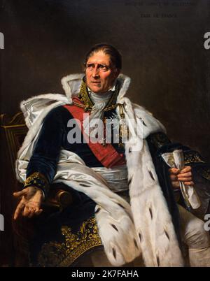 ©Active Museu/MAXPPP - ActiveMuseum 0003325.jpg / Pierre-Jacques Orillard, comte de Villemanzy Huile sur toile 1827 - / Antoine-Jean Gros / Peinture Active Museum / Le Pictorium 1 Personen, Sessel, Abzeichen, Blazon, braune Haare, Cape, Gespräch, Zählung, Dunkelblau, Dekoration (Medaille), Diskussion, Stickerei, Augen, Gesicht auf, Französisch, Jacke, Brief, Generalmajor, Mann, Adel, Politik, Porträt, Quartermaster General, Schal, kurzhaarig ,Sitzen (zu sein), Stehkragen, Hose, Samt, Vertikal, Weiß, Pierre-Jacques Orillard, 19.. Jahrhundert, Antoine-Jean Gros, Malerei, Stockfoto