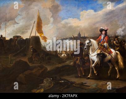 ©Active Museu/MAXPPP - ActiveMuseum 0003728.jpg / James Scott, Duc de Monmouth et Buccleuch, fils illegitime de Charles II, roi d'Angleterre,1675 - Jan van Wyck Huile sur toile 1675 - / Jan van Wyck / Peinture Active Museum / Le Pictorium Armor, Barrel, Battle, Boot, Bourgeois, Brown, Buccleuch, Kirche, Wolke, Herzog, Feder, Kampf, Flagge, Handschuh, Gruppe, Hut, Helm, Horizontal, Haus von Stuart, Langhaar, Mann auf einem Pferd, Militär ,Adel, von edler Geburt, Offizielles Kleid, Outdoor, Portrait, Profil, Rot, Soldat, Speer, Stuart-Dynastie, Schwert, Kriegsszene, Rad, weißes Pferd, Gelb, Europ Stockfoto