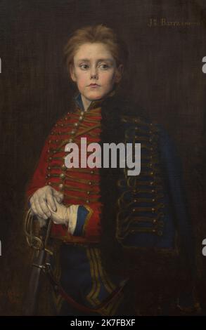 ©Active Museu/MAXPPP - ActiveMuseum 0005842.jpg / Portrait de Joseph Bara / Jean-Joseph Weerts / Peinture Active Museum / Le Pictorium Boy, Kind, Alte Jacke, Porträt, kleiner Junge, Schwert, Vertikal, Joseph Bara, 19. Jahrhundert, Jean-Joseph Weerts, Malerei, Stockfoto