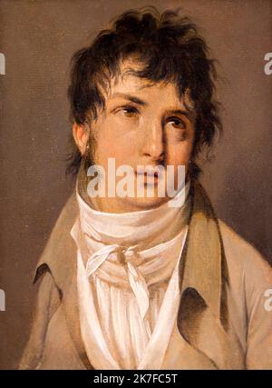 ©Active Museu/MAXPPP - ActiveMuseum 0006131.jpg / Esquisse pour un Portrait de Francois-Adrien Boieldieu 1798 - / Louis-Leopold Boilly / Peinture Active Museum / Le Pictorium Beige, brauner Hintergrund, indirekter Blick, Mann von 20 bis 40 Jahren, historische Kostüme, Porträt, Dreiviertel-Profil, Vertikal, Francois-Adrien Boieldieu, 18. Jahrhundert, Louis-Leopold Boilly, Malerei Stockfoto