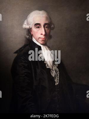 ©Active Museu/MAXPPP - ActiveMuseum 0006741.jpg / Jean-Sylvain Bailly, maire de Paris (1736-1793) 1789 - / Jean-Laurent Mosnier / Peinture Active Museum / Le Pictorium lange Nase, Oval, Portrait, Profil 3/4, Schal, Vertikal, Perücke, Jean-Sylvain Bailly, 18. Jahrhundert, Jean-Laurent Mosnier, Malerei, Stockfoto