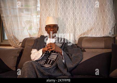 ©Nicolas Remene / Le Pictorium/MAXPPP - Interview du Premier Ministre malien Choguel Kokalla Maiga dans une dependance de sa Residence officielle a Bamako au Mali, le 16 octobre 2021. Stockfoto