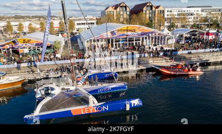 ©PHOTOPQR/OUEST FRANCE/Thomas Brégardis / Ouest-France ; Le Havre ; 05/11/2021 ; Transat Jacques Vabre 2021. Transat segelt Jacques Vabre 2021 Stockfoto