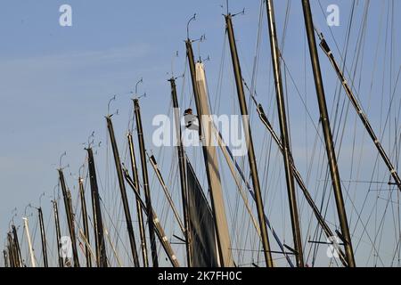 ©PHOTOPQR/OUEST FRANCE/Thomas Brégardis / Ouest-France ; Le Havre ; 05/11/2021 ; Transat Jacques Vabre 2021. Transat segelt Jacques Vabre 2021 Stockfoto