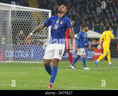 ©Laurent Lairys/MAXPPP - Emerson of Italy während der FIFA World Cup 2022, Qualifikationsspiel der Gruppe C zwischen Italien und der Schweiz am 12. November 2021 im Stadio Olimpico in Rom, Italien - Foto Laurent Lairys / MAXPPP Stockfoto