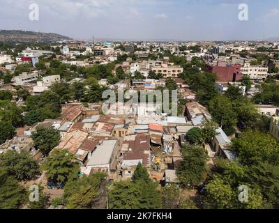 ©Nicolas Remene / Le Pictorium/MAXPPP - Vue eyrienne de l'Urbanisation d'un quartier de Bamako au Mali le 3 novembre 2021. Stockfoto