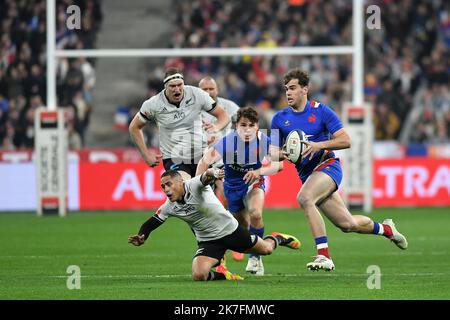 ©PHOTOPQR/VOIX DU NORD/PIERRE ROUANET ; 20/11/2021 ; 20/11/2021. Rugby, Tournée d'automne (Autumn Nations Series), Frankreich (XV de France) - Nouvelle-Zélande (All Blacks), au Stade de France, Paris Saint-Denis. Penaud. FOTO PIERRE ROUANET LA VOIX DU NORD 20/11/2021. Rugby, Herbsttour (Autumn Nations Series), Frankreich (XV de France) - Neuseeland (All Blacks), im Stade de France, Paris Saint-Denis. Frankreich schlägt die All Black 40 zu 25 Stockfoto