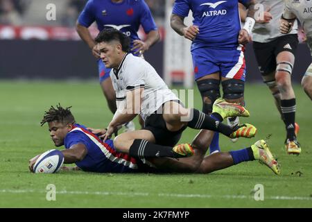 ©Sebastien Muylaert/MAXPPP - Jonathan Danty aus Frankreich beim Spiel der Herbstnationen zwischen Frankreich und Neuseeland in Paris, Frankreich. 20.11.2021 Stockfoto