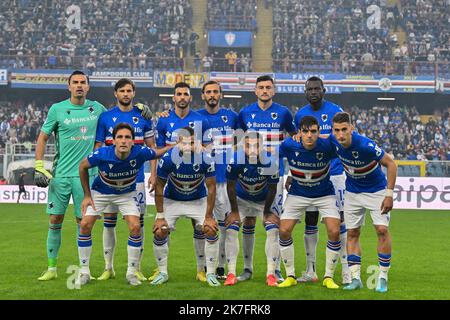 Genua, Italien. 17. Oktober 2022. Team UC Sampdoria während UC Sampdoria vs AS Roma, italienische Fußballserie A Spiel in Genua, Italien, Oktober 17 2022 Quelle: Independent Photo Agency/Alamy Live News Stockfoto